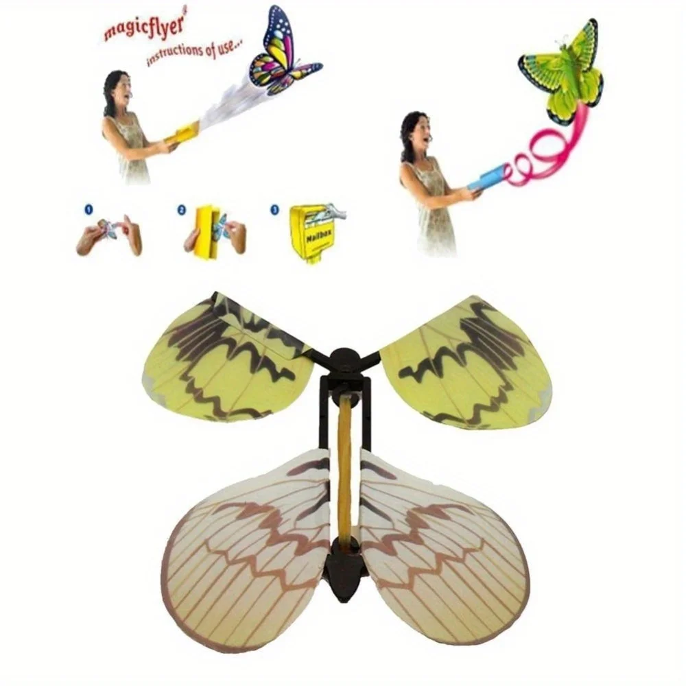 5 PCS Magic Hand Transformation Fly Butterfly Magic Tricks Props Funny Novelty Surprise Prank Joke Mystical Fun Classic
