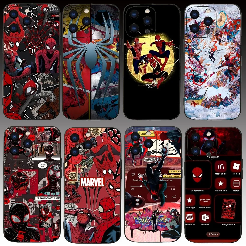 S-Spider-Man-N M-Marvel Phone Case For Iphone 15 11 13 14 Pro Max 7 8 Plus X Xr Xs Max Se2020 12mini Cover Case