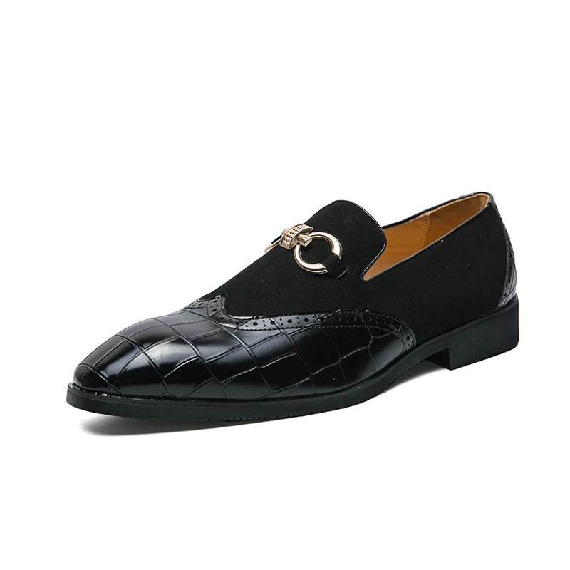 Mode Lederen Heren Schoenen Penny Loafers Brogue Derby Oxfords Handige Slip-On Casual Schoenen Trouwfeest Jurk Schoenen Groen