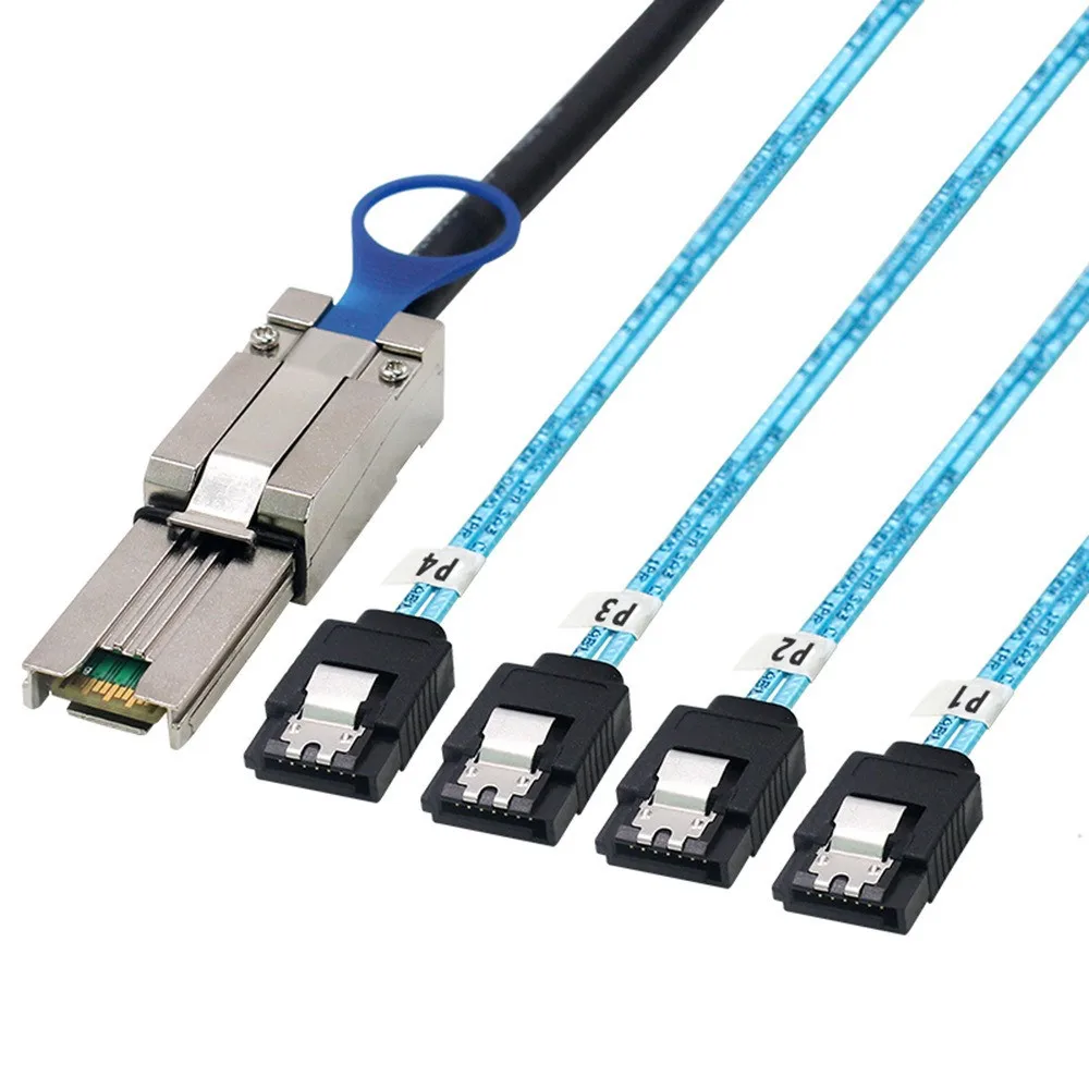 Mini SAS 26Pin SFF-8088 Male to 4 SATA 7Pin Female Hard Disk Splitter Adapter Data Cable 0.5m 1m 2m 3m, 8088 to 4 SATA Cable