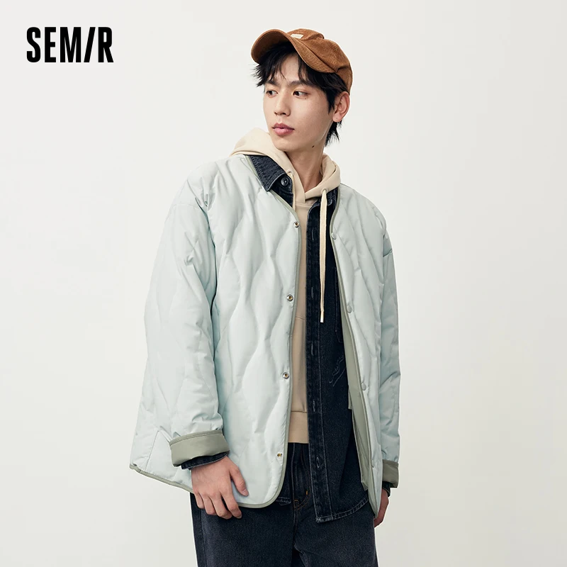 Semir 2023 남성용 다운 재킷, 가볍고 따뜻한 편안한 작업복, 양면 착용 재킷, 남성용 디자인 다운 재킷, 가을 신상