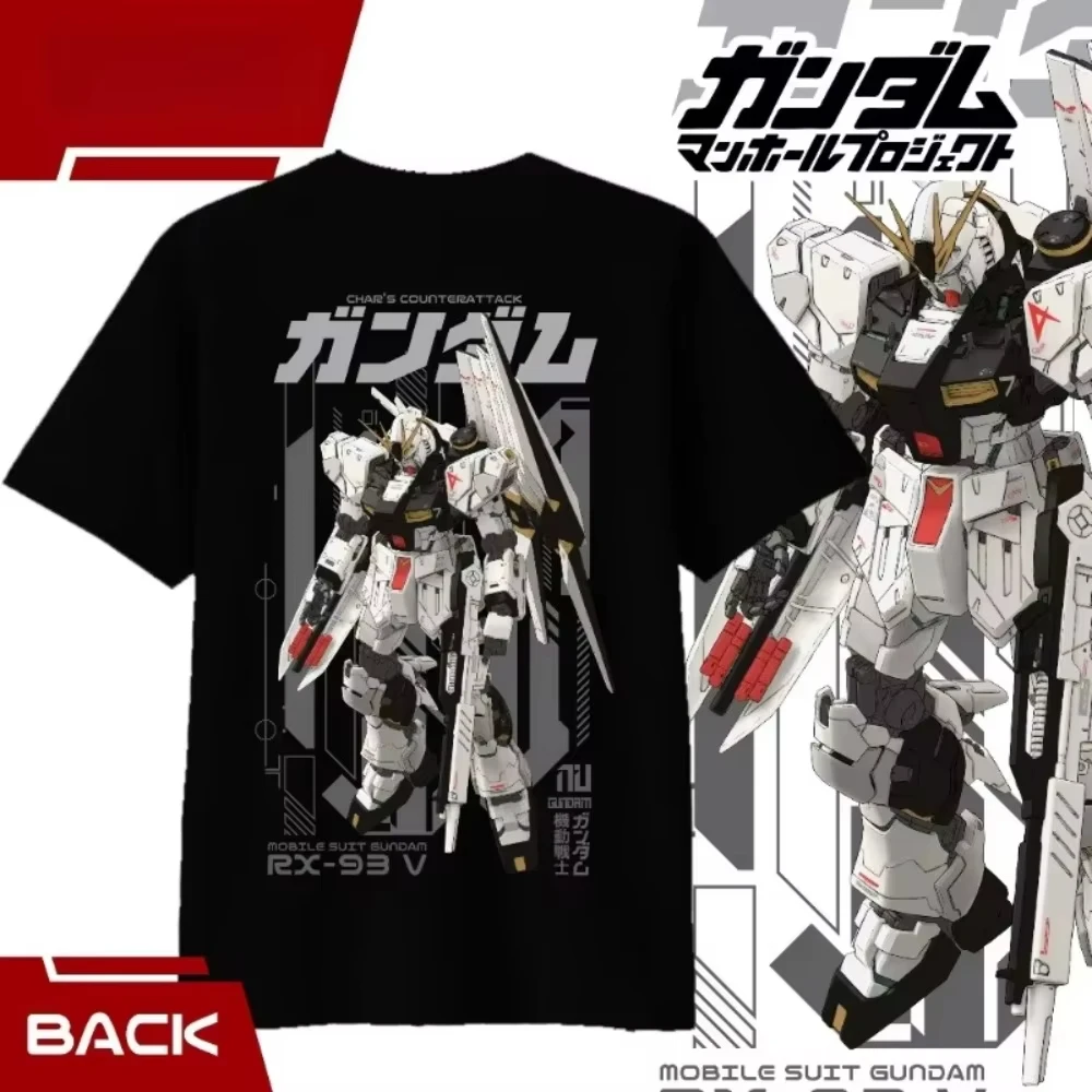 Neues NU GUNDAM Anime RX-93 bedrucktes T-Shirt für Herren und Damen, Herren-Top, Sport-T-Shirt, Herren-T-Shirt, Harajuku Y2K T-Shirt