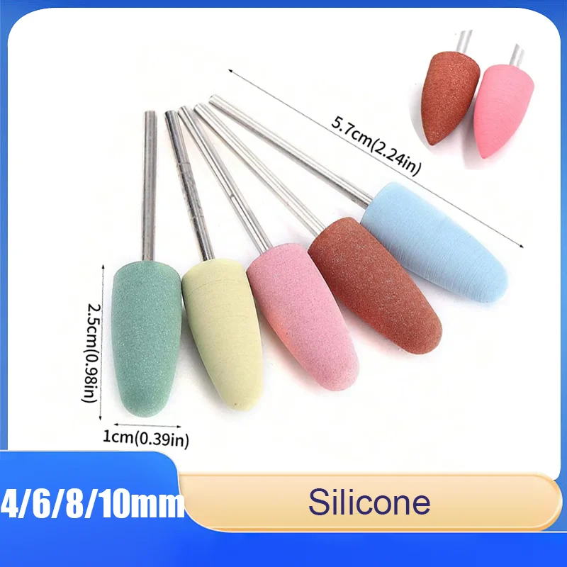 

1pcs Silicone Grinding Head 2.35mm Shank Diameter 4/6/8/10mm Precision Buffing Grinding Heads for Dental/Nail Polishing