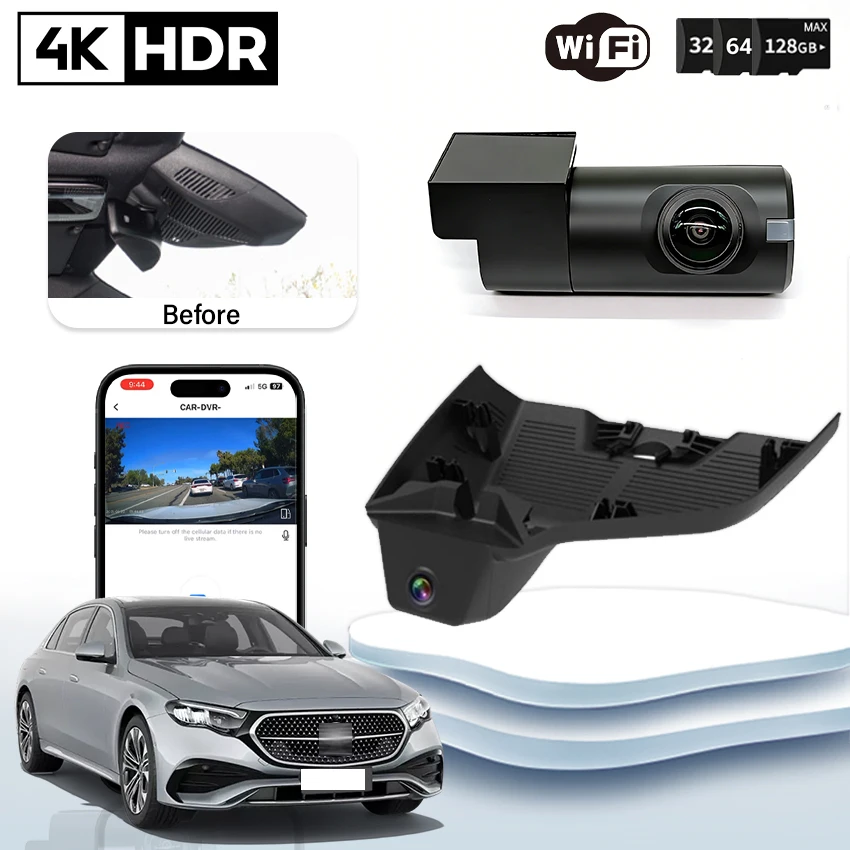 

Plug and play HD 4K 2160P WIFI Camera for Mercedes Benz E Class W214 S214 X214 2024 2025 2026 Car Dvr Dash Cam Video Recorder