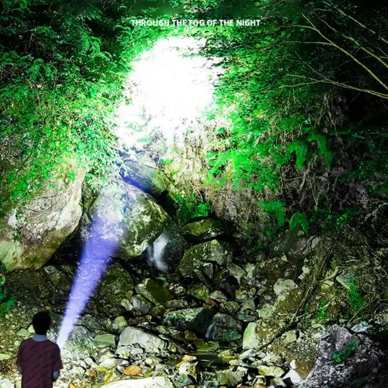 Strong Light Flashlight Fast Typ-c Charging Outdoor Lighting White Laser Flashlight With Cob Warning Side Work Light