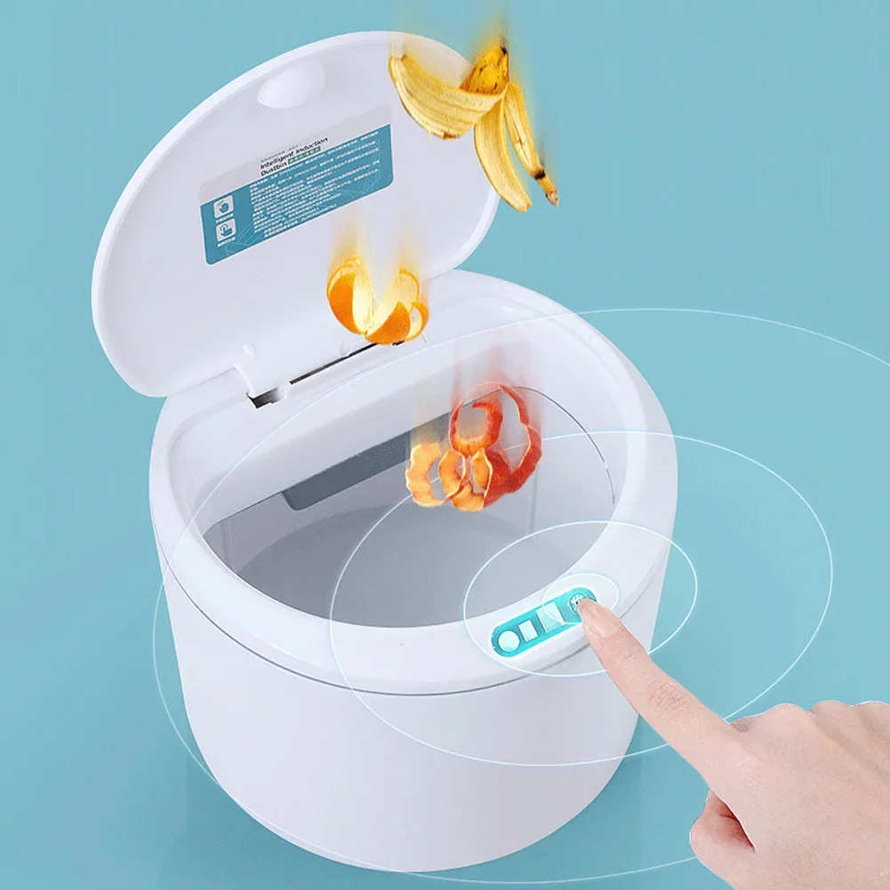 

3л мусорный бак с автоматическим сенсорным датчиком, настольный мусорный бак, корзина для бумаги, роскошный индукционный умный мусорный бак для домашнего автомобиля