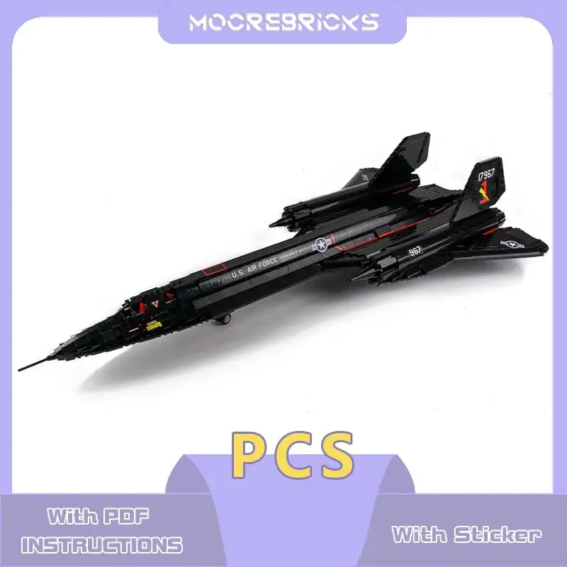 

MOC Building Blocks SR-71 Blackbird Assembly Model Air Force Reconnaissance Airplane Technology Bricks Toy Set Kids Xmas Gift ﻿