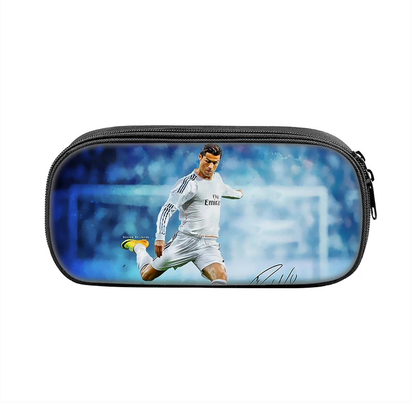 رونالدو بنين بنات مقلمة حقيبة أقلام رصاص نجم كرة القدم سستة صندوق رصاص للبنين بنات أفضل هدية حقائب مستحضرات التجميل للسيدات