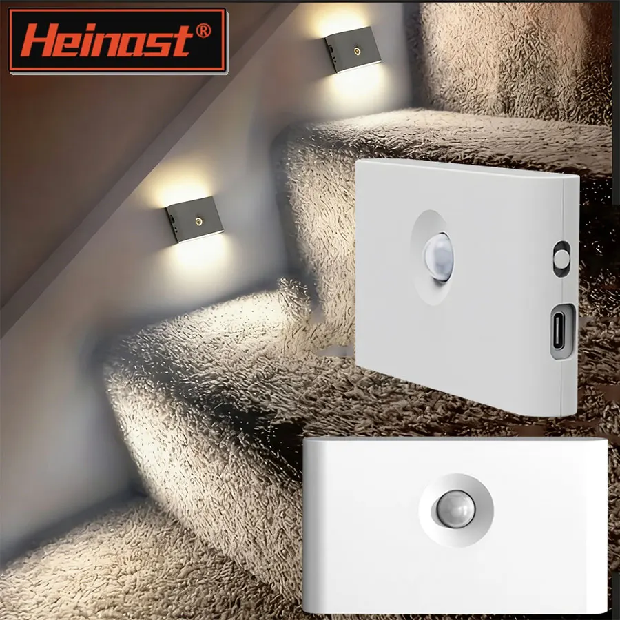 

Motion Sensor Led Night Light Wireless Magnetic Charging Human Body Induction Wall Light ABS Warm Stair Lights Cabinet Corridor