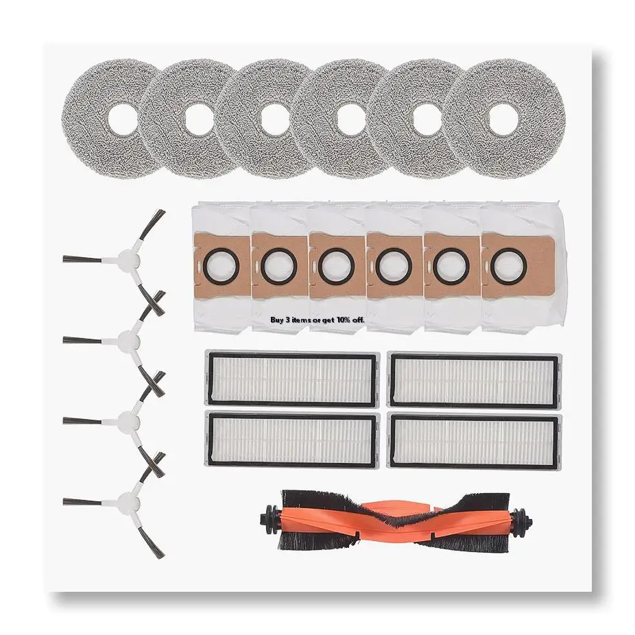 For Xiaomi Robot Vacuum X20 Plus / X20 + Robot Vacuum Cleaner Main Side Brush Hepa Filter Mop Cloth Dust Bag Accessories