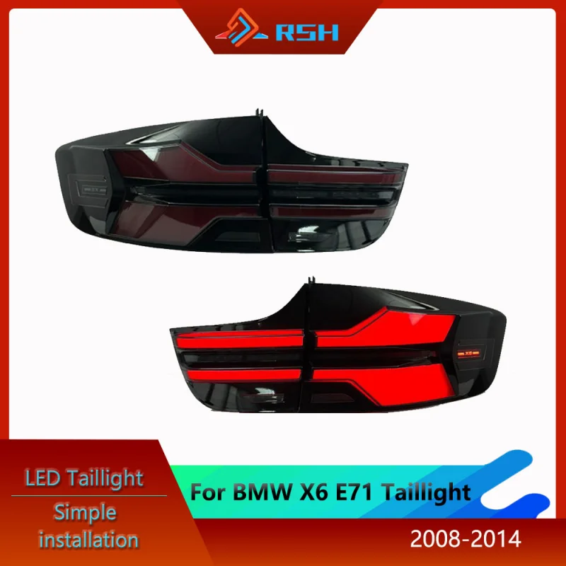 

Сборка задних фонарей для BMW X6 E71 2008-2014 моделей, модифицированная с новыми динамическими светодиодными ДХО и последовательными поворотниками