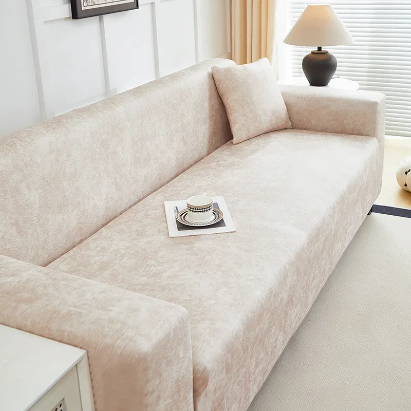 All Inclusive High Elastic Sofa Cover Light Luxury Water Resistant Anti Cat Scratch All Season Faux Leather Sofa Protector