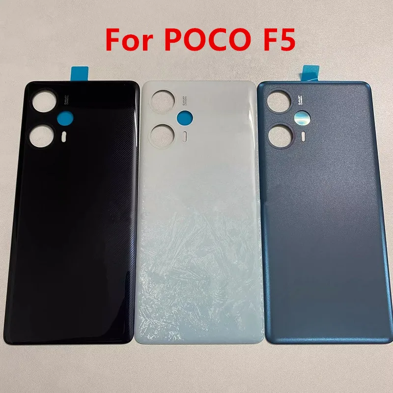 F5 Battery Back Cover For Xiaomi POCO F5 Rear Housing Case Replace Repair Spare Parts + Camera Lens
