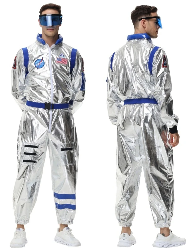 Kostium kosmonauty Leibela, srebrny kombinezon jednoczęściowy, ubrania dla rodziców i dzieci, kostium dla par, strój astronauty do zabawy.