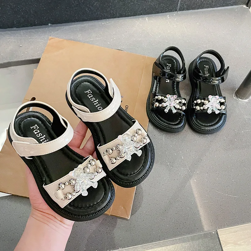 

Children's Shoes Girls Princess Summer New Baby Kids Open Toe Crystal Cartoon Fashion Sandals Soft Soled Beach Shoe