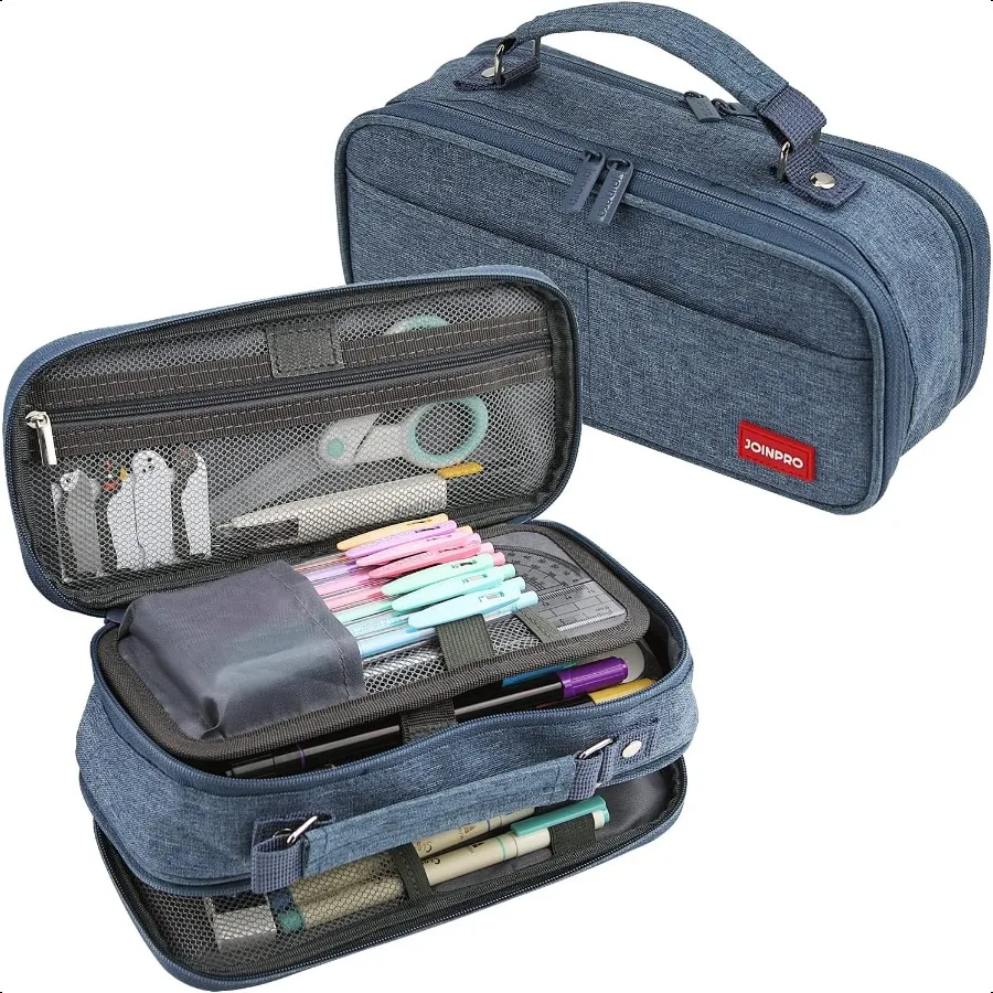 Пенал большой емкости Пенал-органайзер; Сумка для хранения на двойной молнии; Большой пенал для колледжа, школы, офиса, подростков Gi