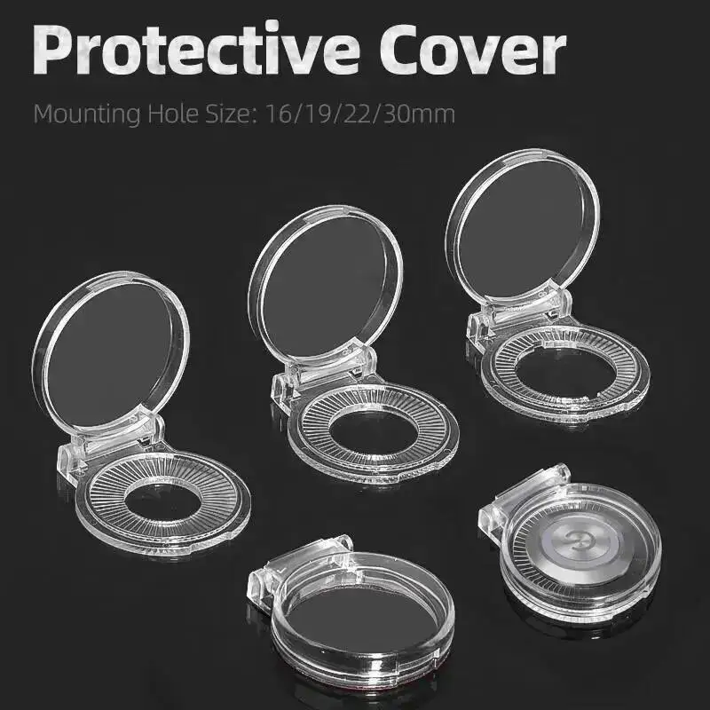 5pcs 16/19/22mm Mounting Hole Size Protective Cover Transparent For Button Switch Elevator Computer Washing Machine