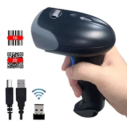 2D QR Reader Scanner 1D/2D Handheld Barcode Scanner Bar Reader Portable QR Scanner USB 2.4G  Wireless PDF417 Data Matrix Code