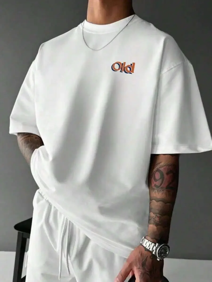 

Mens Cotton Graphic Print Round Neck Casual Loose T-Shirt Summer Streetwear