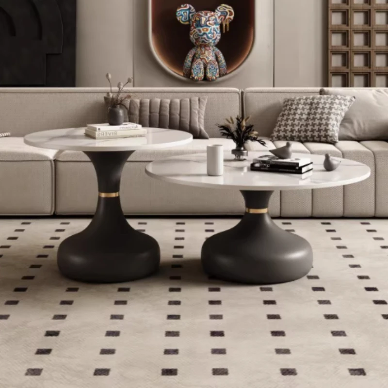 

Decoration Black Coffee Tables Luxury Livingroom Modern Round Coffee Tables Small Apartment Mesa De Centro Furniture Home