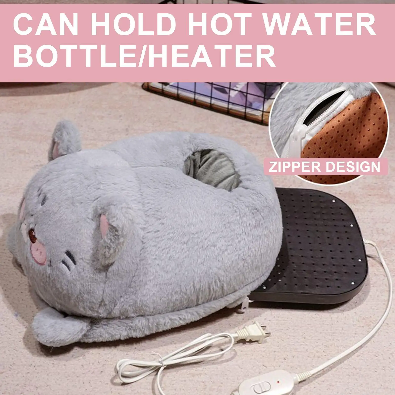 

Грелка с подогревом для ног, мультяшная электрическая грелка под столом, зимняя теплая обувь для повседневного использования, взрослых, детей, общежития, холодная погода