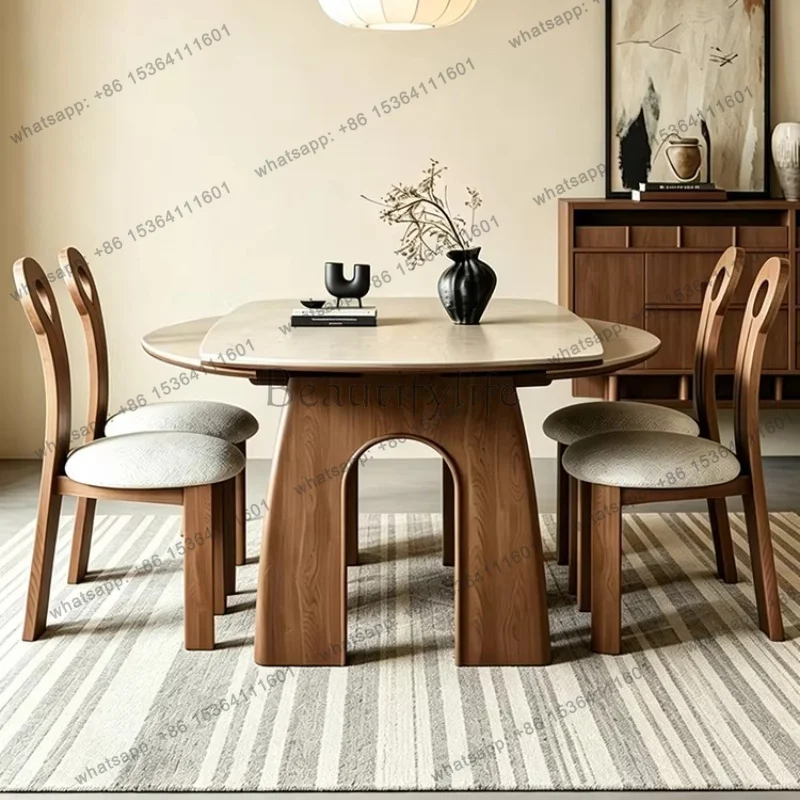 FG Rock slab retractable round dining table and chairs dual-purpose folding dining tables and sets 4 chairs pliante Kitcjen tabl