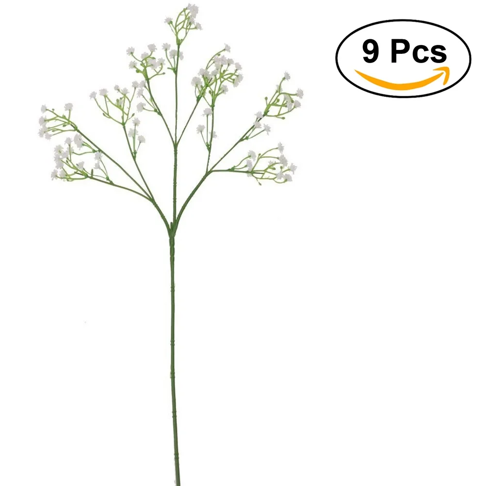 

9 Pcs Flower Baby Gypsophila Bouquet Breath Vibrant Artificial Babys Breath Color PU Material Wedding Home Decoration
