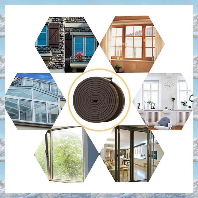 

L81A 2025-8 Roll EVA Seal Weather Strip Foam Tape D Type 10M Doors Windows Draught Excluder Anti-Collision Seal Strips