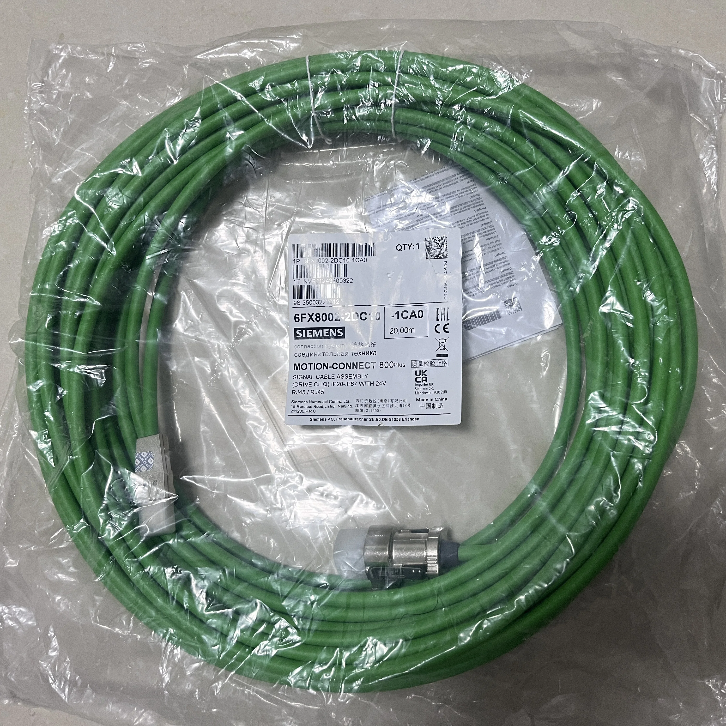 Cabo codificador Siemens 6Fx8002-2Dc10-1Ca0 Cabo de feedback de sinal 20m