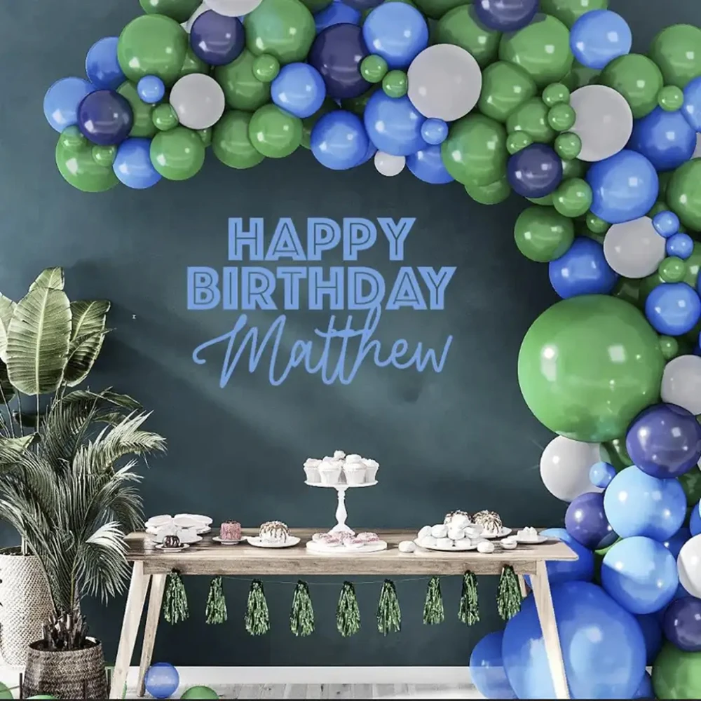 

Customized Name Stcikers Happy Birthday Vinyl Wall Stickers Welcome Sign Birthday Party Decal for Mirror Board Kids Room Decor