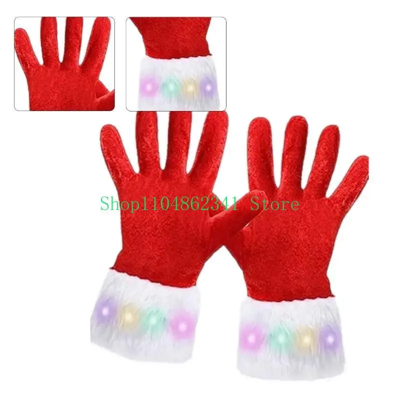 652F Full Finger Mittens Knitted Keep Warm Gloves Christmas Presents for Women Teen
