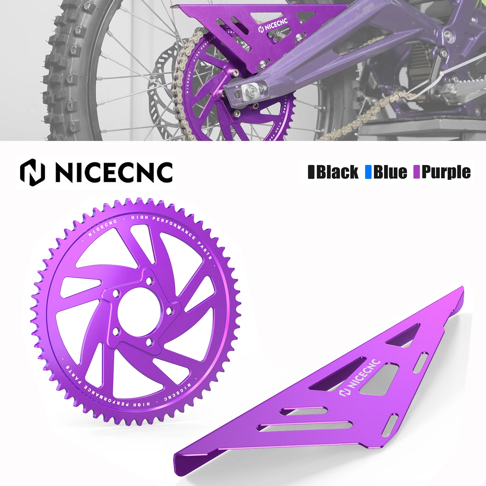 

For Surron light bee X S L1E Bike 2024 Electric Bike Sur ron Parts Segway X160 X260 58T Rear Sprocket & Chain Guard Protection