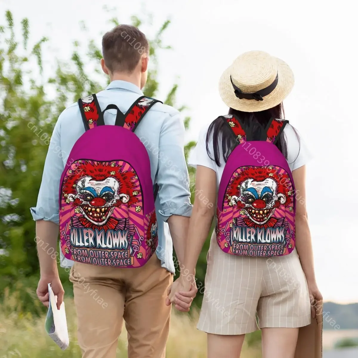 Killer Klowns From Outer Space Wax Backpack Horror Movie Cycling Backpacks Male Fashion School Bags High Quality Large Rucksack