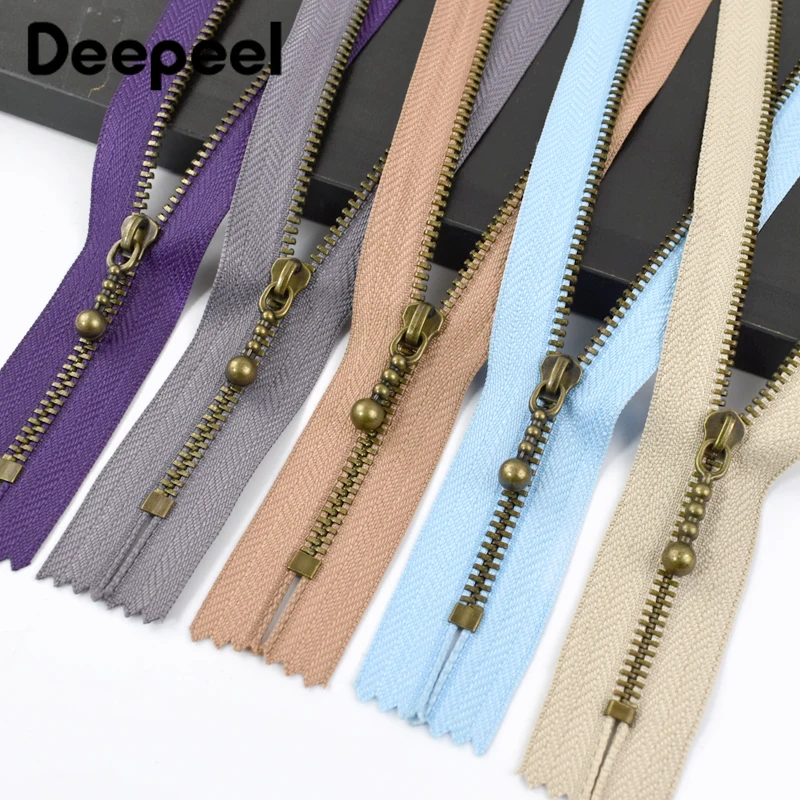 2Pcs Deepeel 3# 12-20cm Metal Zippers Close-end Zips Sewing Bag Garment Wallet Zipper Repair Kit Decor Tailoring Craft Accessory