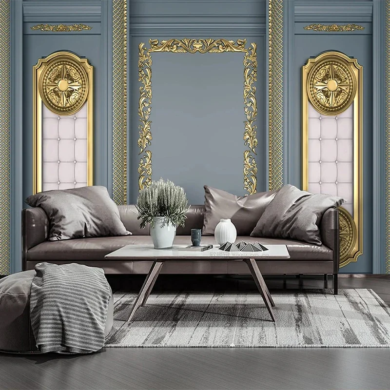 Custom 3D Photo Wall Wallpaper European Style Luxury Golden Carving Mural Bedroom Living Room Sofa TV Backdrop Papel De Parede