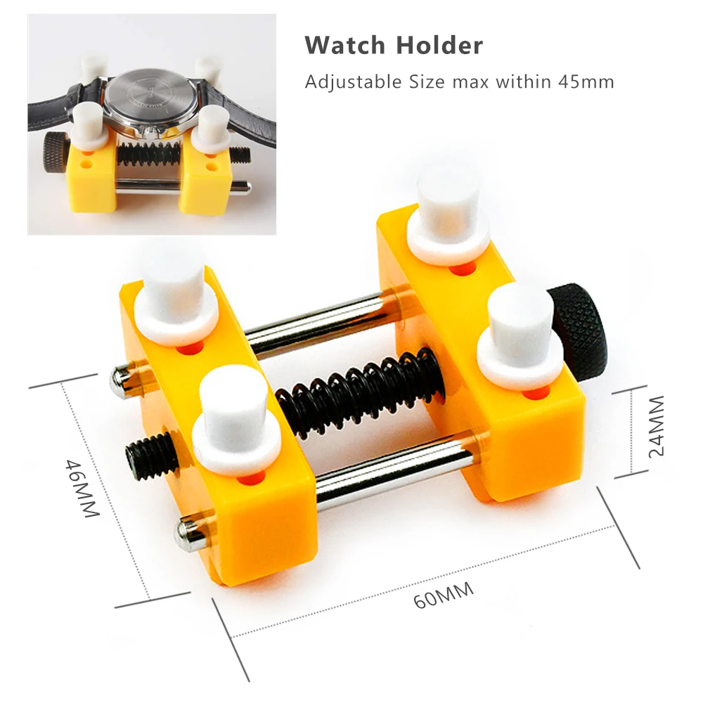 Watch Case Holder Adjustable Dial Cover Fixed Seat Watch Repair Tool Spiral Bracket Square Round Watch Case Base Stand