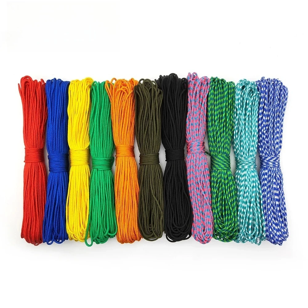IQiuhike 100 Colors Paracord 2mm 100FT,50FT,25FT One Stand Cores Paracord Rope Paracorde Cord For Jewelry Making Wholesale