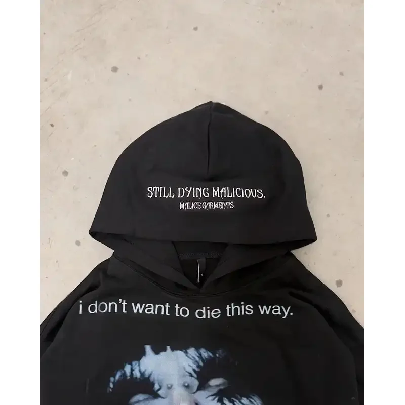 سترة بغطاء للرأس على شكل هيب هوب من A Bear's Home Grunge مع قلنسوة للسيدات ملابس علوية هاراجوكو غير رسمية بحروف قوطي كبيرة الحجم للرجال 2025 جديد