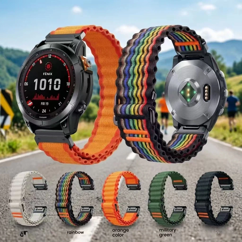 

Горячая новинка 2026: Нейлоновый ремешок для часов Garmin Fenix 8, 7, 6X, 5X, Tactix 8, Delta, Enduro 2 с креплением QuickFit, 26 мм, 20 мм, 22 мм – дышащий спортивный ремешок