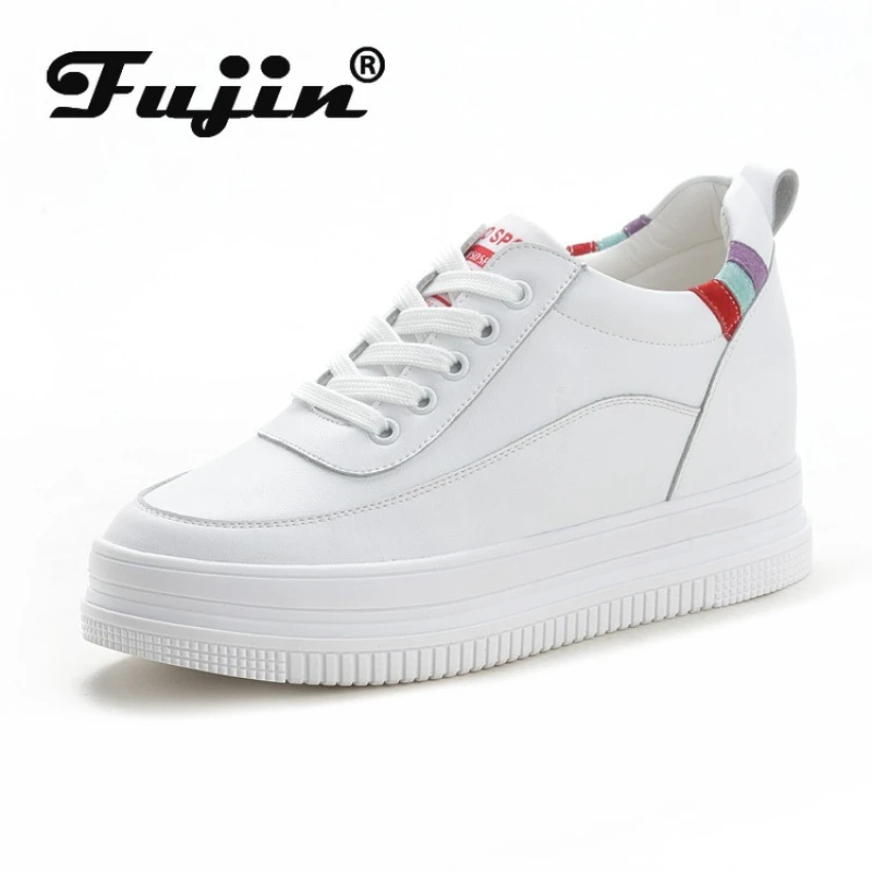 

Fujin 7cm Breathable Platform Wedge Sneakers Women Shoes Genuine Leather Heel High Height Increased Spring Autumn Summer Shooes