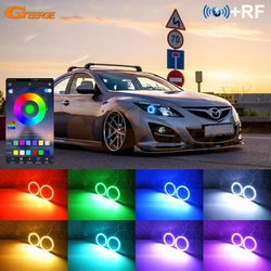 For Mazda 6 Mazda6 Atenza GH MK2 RF Remote Bluetooth-Compatible APP Multi-Color Ultra Bright RGB LED Angel Eyes Kit Halo Rings