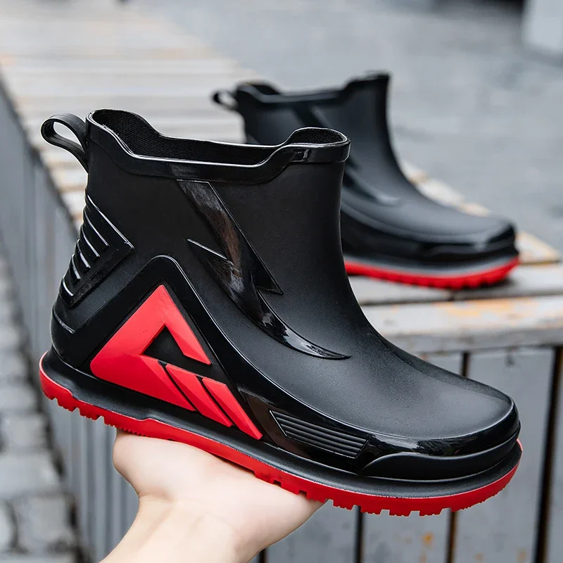 

High Rain Boots Water Shoes Couple Chef Original Men Waterproof Raincoat Man Work Rubber Men's Long Boot Boat