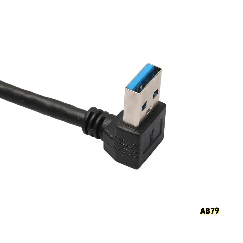 10X USB 3.0 직각 90도 연장 케이블 수-암 어댑터 코드, 20Cm