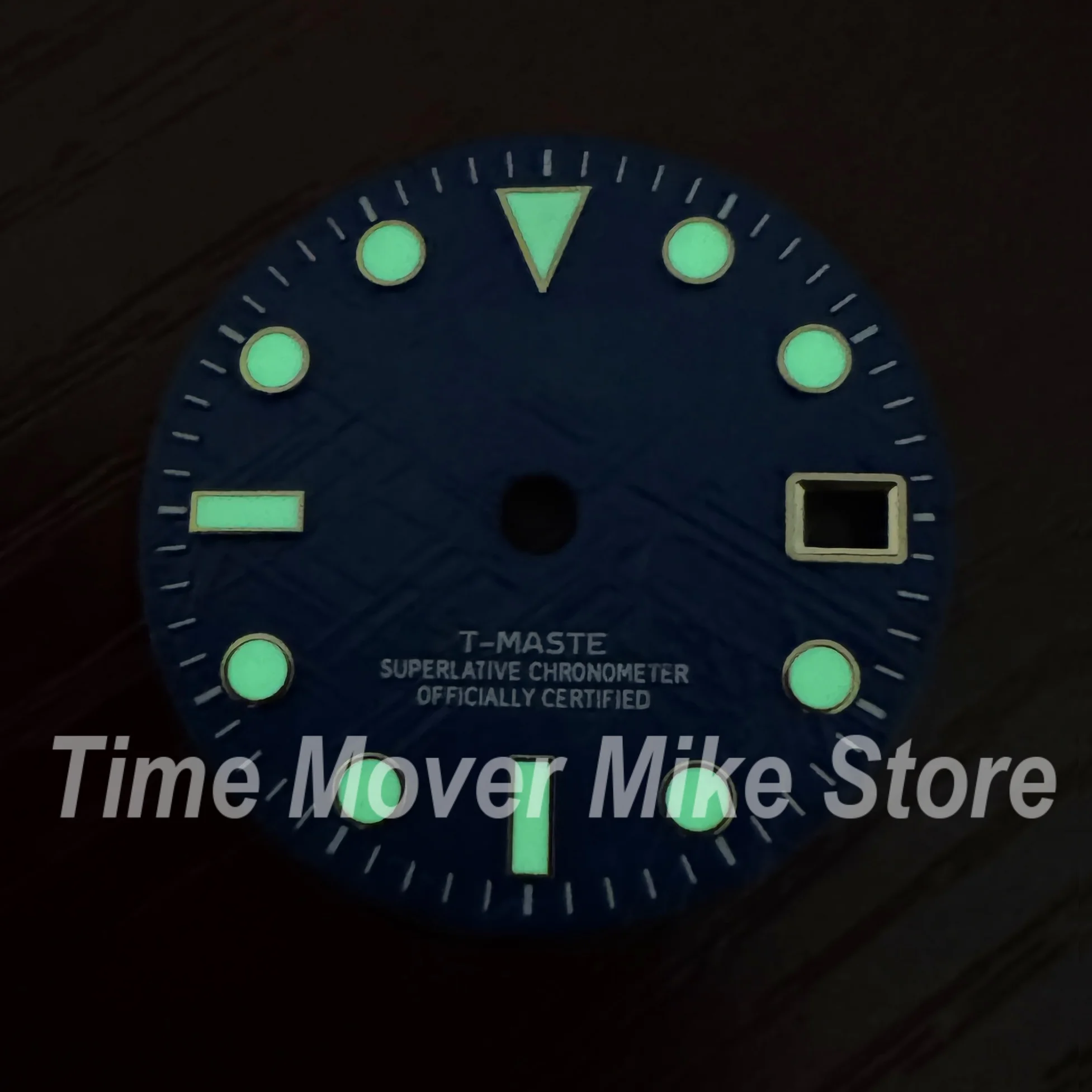 28.5mm S Logo High-Quality Meteorite Dial GMT Dial Suitable For NH34 Movement Green Luminous Watch Modification Accessories