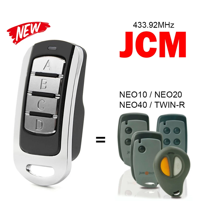 100% Clone JCM NEO10 NEO20 NEO40 TWIN-R Garage Remote Control 433.92MHz Garage Door Opener Duplicator JCM Hand Transmitter