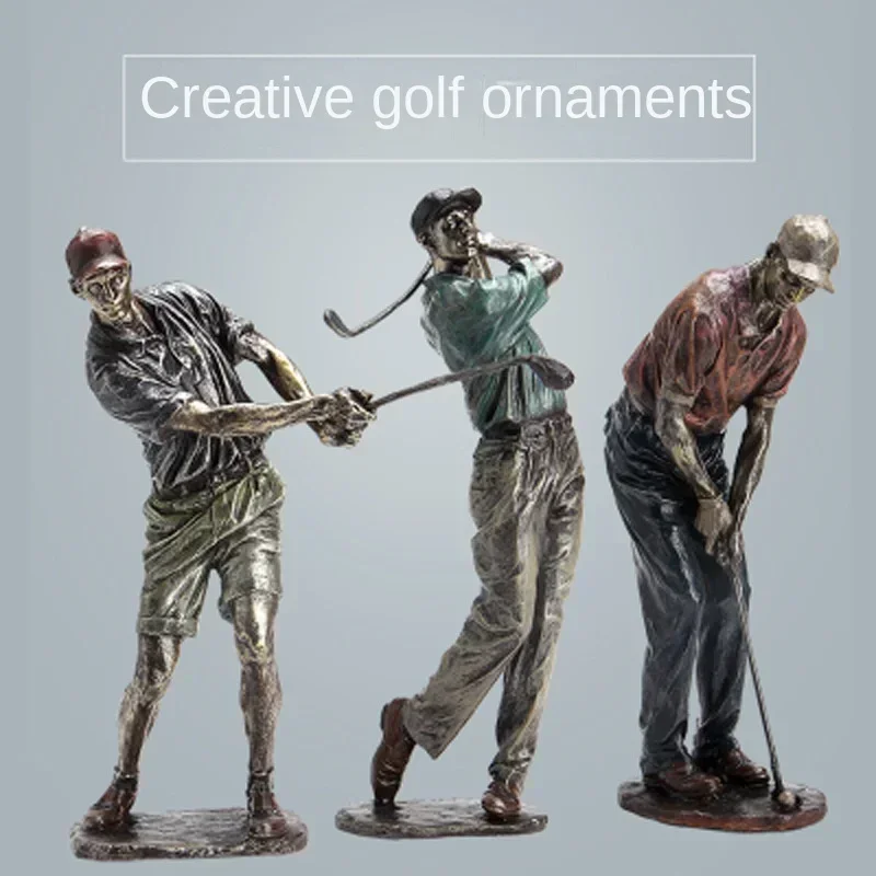 

43cm Modern originality gift Resin Golf Statue Crafts Art Figure Living Room Office Interior Decoration Accessories