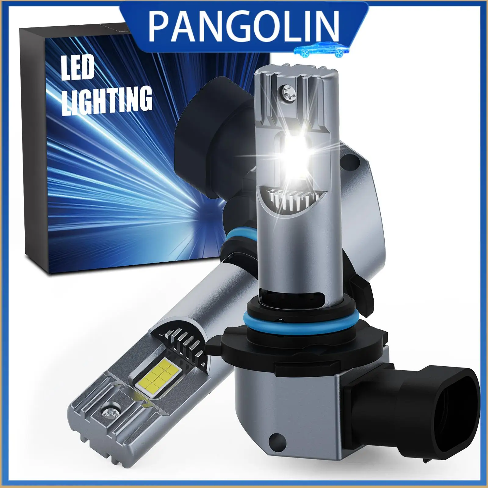 

PANGOLIN H4 светодиодные лампы для фар 2 шт. 24000LM 600% яркий беспроводной дальний ближний свет безвентиляторный мини-автомобильный светильник комплект галогенной замены