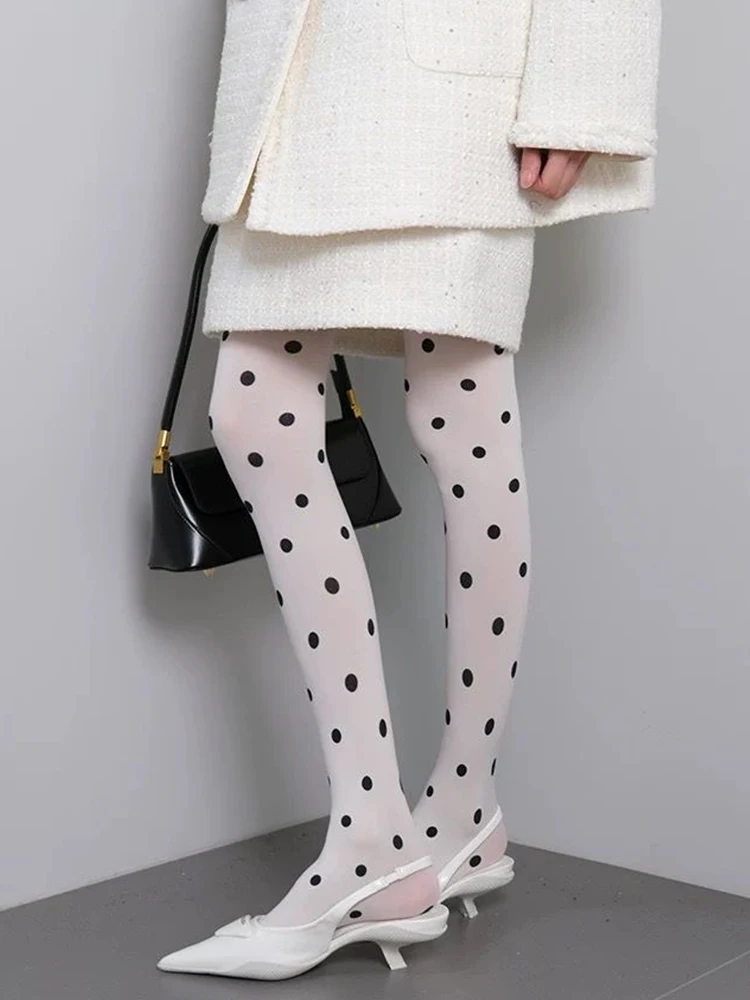 Collants Vintage pour femmes, mode Sexy, bas à pois, bas Super élastiques, Y2k, printemps-automne