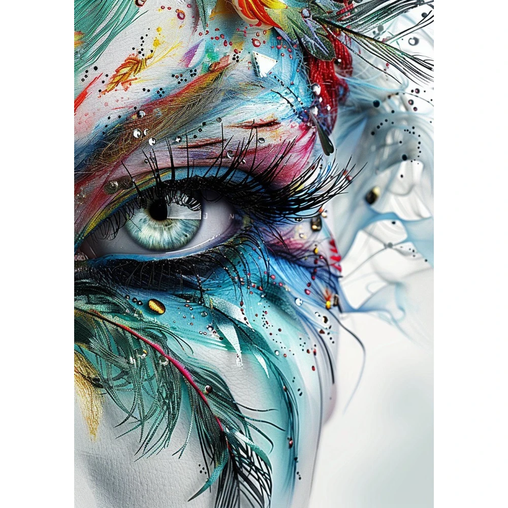 

500/1000/1200/2000 PCS Jigsaw Puzzles Beauty Eyes and Eyelashes Portrait Family Activity Games for Gameroom Bedroom Home Decor