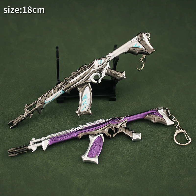 Valorant Messer Schlüssel bund Champion Karam bit Metall Waffe Spielzeug 18cm ak m4 Legierung Klauen messer Spiel Peripherie Samurai Schwert Jungen Geschenke